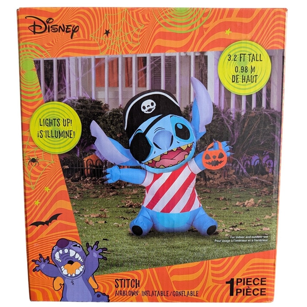 Disney‎ Gemmy Stitch Halloween 3.2 foot Indoor Outdoor Self Inflating Inflatable